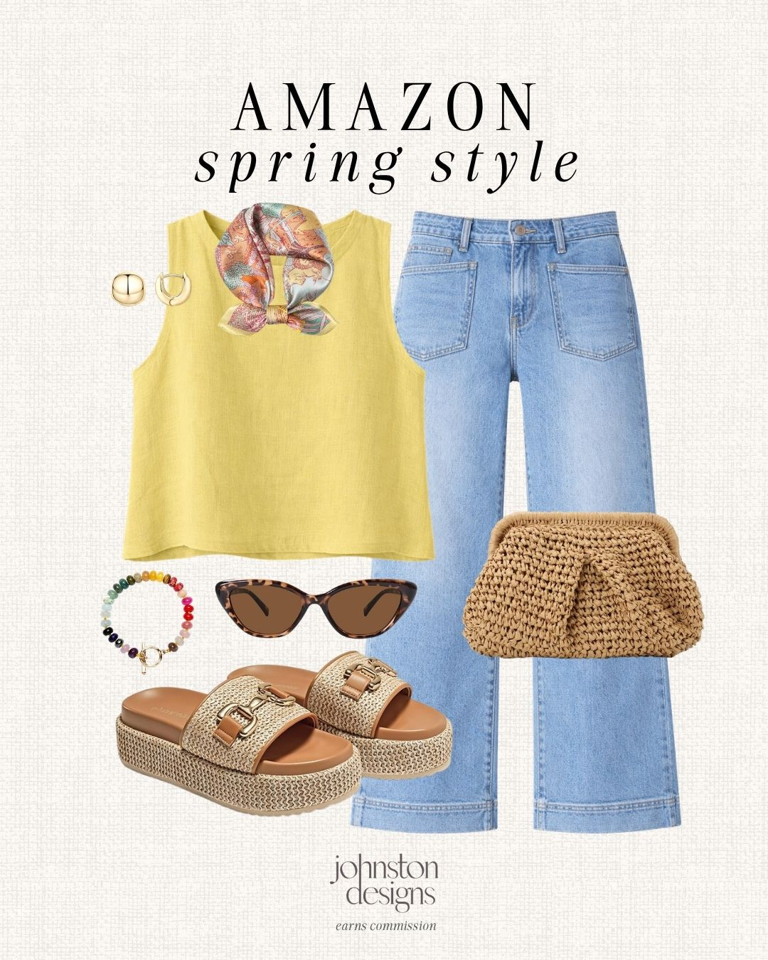 Amazon spring style featuring yellow top, straight leg jeans, woven slides, straw clutch and effortless everyday outfit inspo for a chic and colorful spring look. 🌼

Amazon fashion, spring outfit, casual outfit, yellow top outfit, straight leg jeans, spring outfit ideas, woven sandals, straw bag, everyday style, neutral accessories, affordable fashion, chic casual style 

 #LTKootd #LTKSeasonal