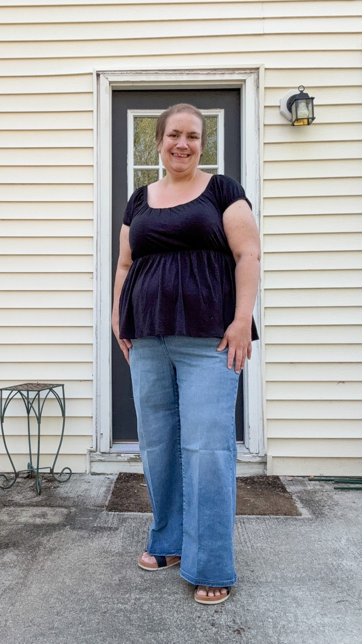 Another amazing outfit from torrid! The pants are the crop bombshell wide ankle jean. I’m 5’5 so they are normal length, not crop. The top is the same baby doll shirt as yesterday’s post, but in black! It’s super flattering! 

#LTKPlusSize #LTKOver40