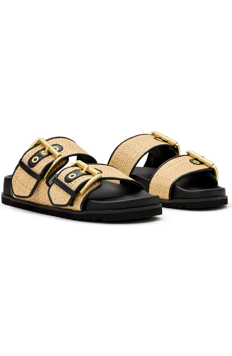 AllSaints Sian Raffia Two-Strap Sandal (Women) | Nordstrom | Nordstrom