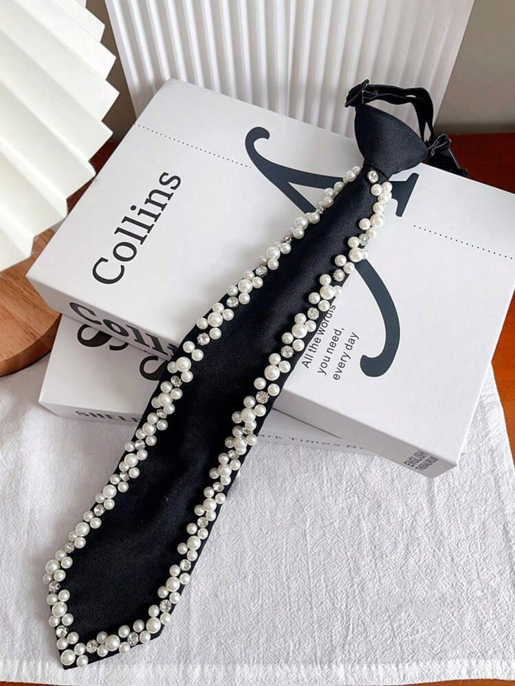 1pc Women Faux Pearl Tie, Suitable For Girls And Ladies To Wear On Holidays, Parties Or Everyday,... | SHEIN