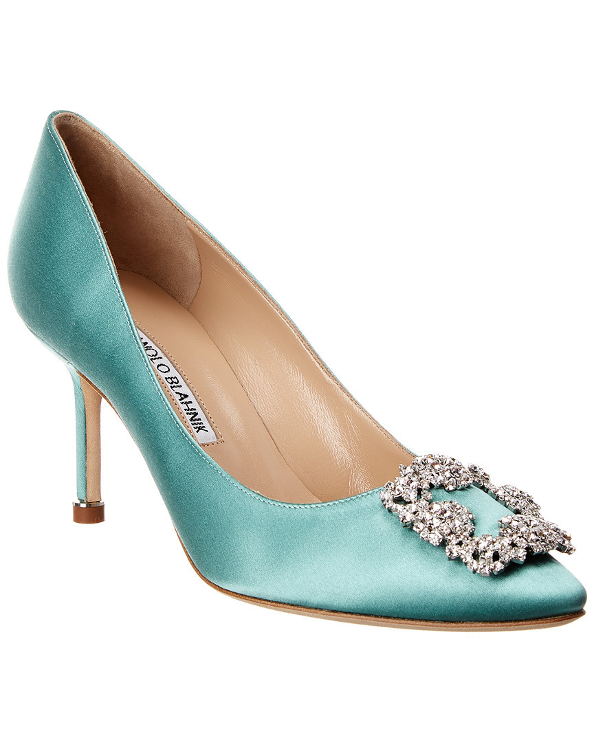 Manolo Blahnik Hangisi 70 Satin Pump | Gilt