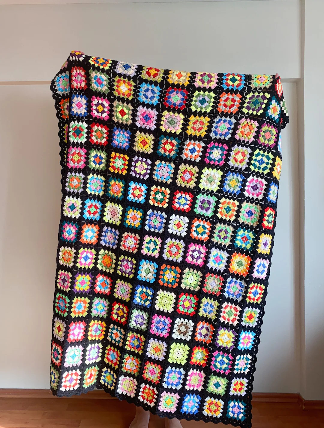 GRANNY SQUARE BLANKET, 100% Handmade Crochet Bedspread, Afghan Throw, Handknit Multicolor Boho So... | Etsy (US)