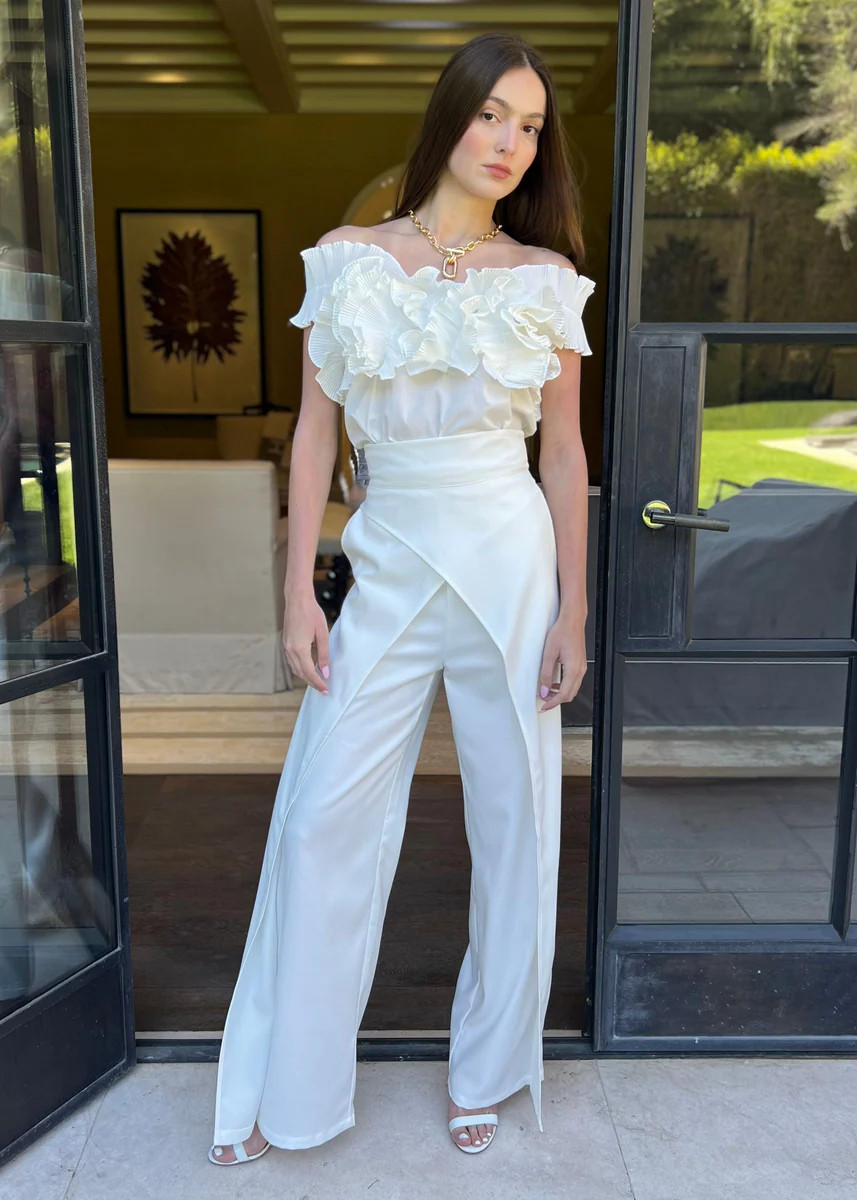 Coya Fly Away Tie Back Pants - White | Benaar La