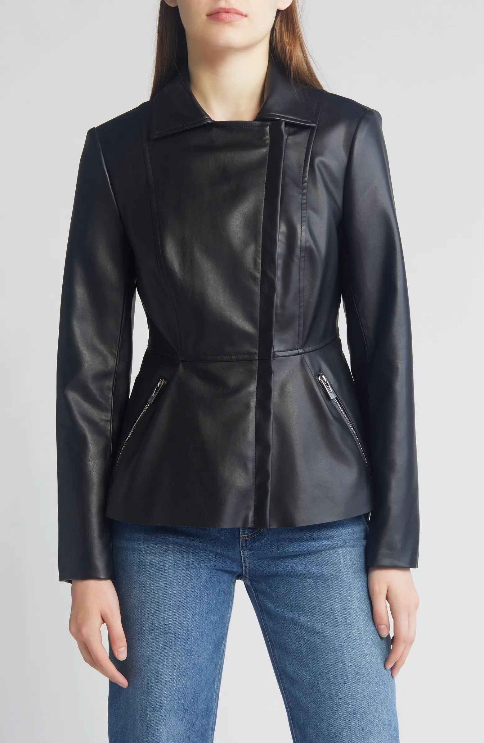 Peplum Faux Leather Jacket | Nordstrom
