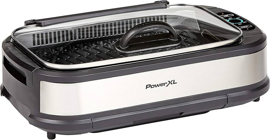 PowerXL Smokeless Grill with Tempered Glass Lid and Turbo Speed Smoke Extractor Technology. Make ... | Amazon (US)