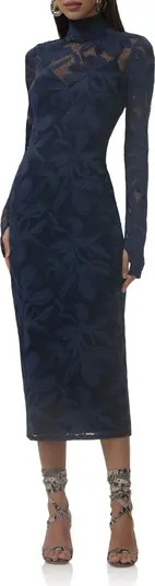 AFRM Shailene Long Sleeve Turtleneck Floral Lace Dress | Nordstrom | Nordstrom