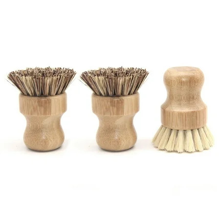 HeroNeo Mini Kitchen Scrub Brush Set of 3 All Natural Cleaning Brushes for Dish/Bottle/Vegetable/Pan | Walmart (US)