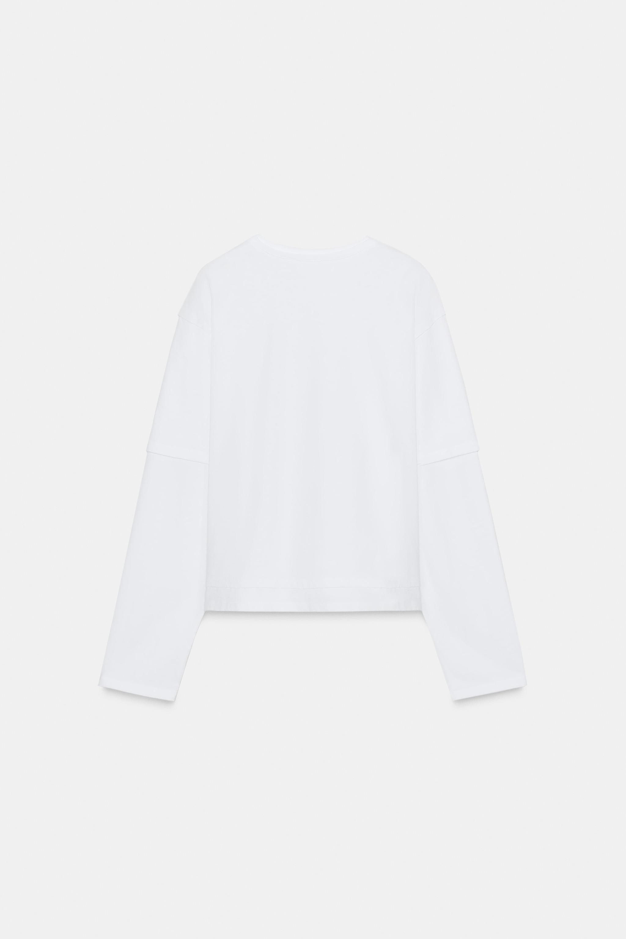 DOUBLE EFFECT LONG SLEEVE T-SHIRT | Zara US