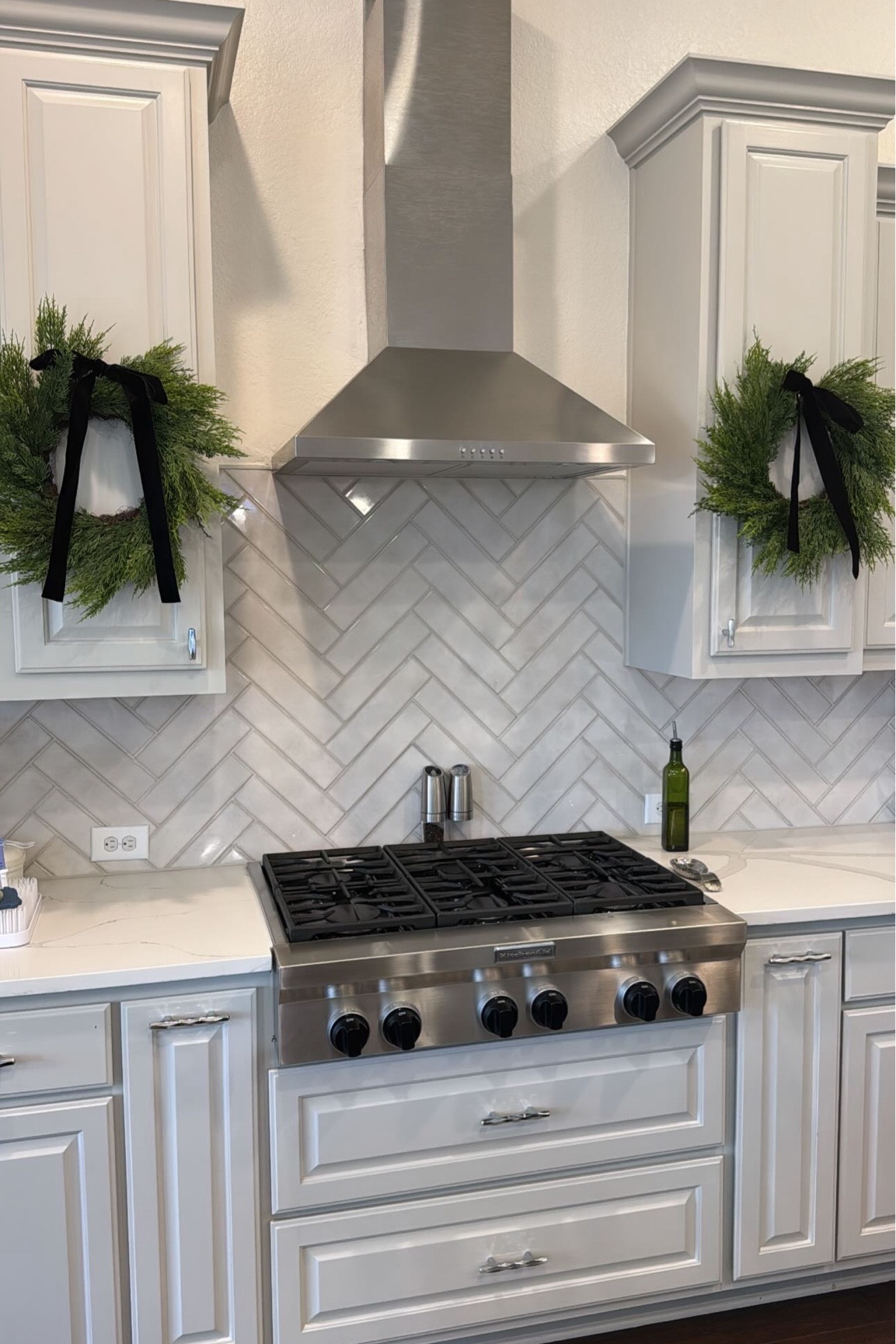 Simple holiday decor! Linked similar wreaths from Amazon. Used black ribbon for bows & command hooks! 

#LTKHoliday #LTKFindsUnder50 #LTKHome