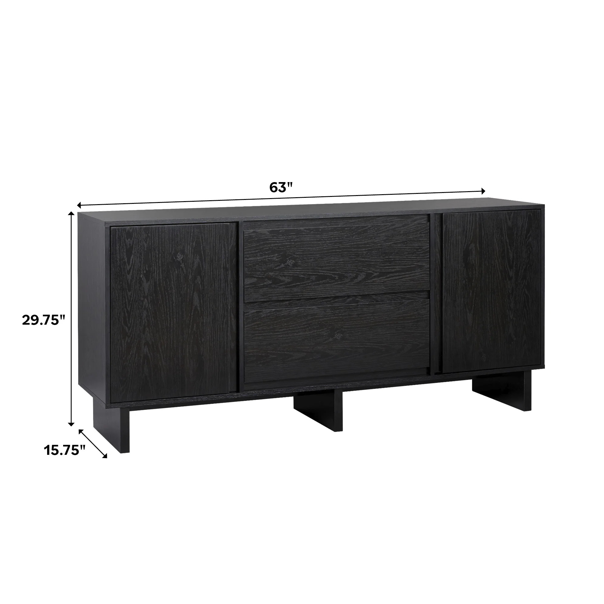 Minimalist 63" 2-Door Sideboard with Beveled Drawers | Wayfair North America