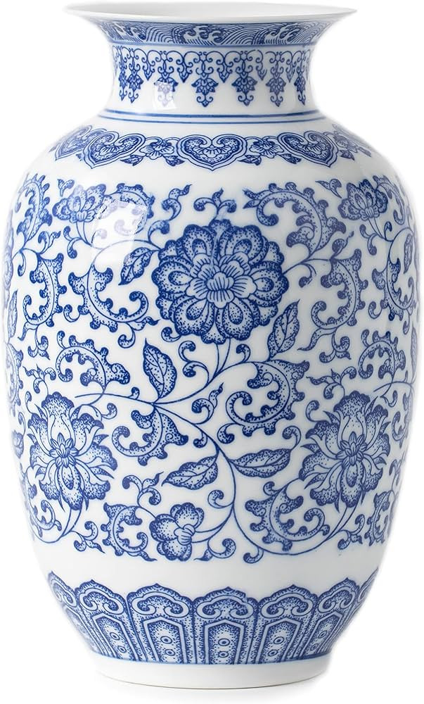 Blue and White Vase, Blue Vases Home Décor, Chinoiserie Vase, Blue and White Porcelain, Ceramic ... | Amazon (US)