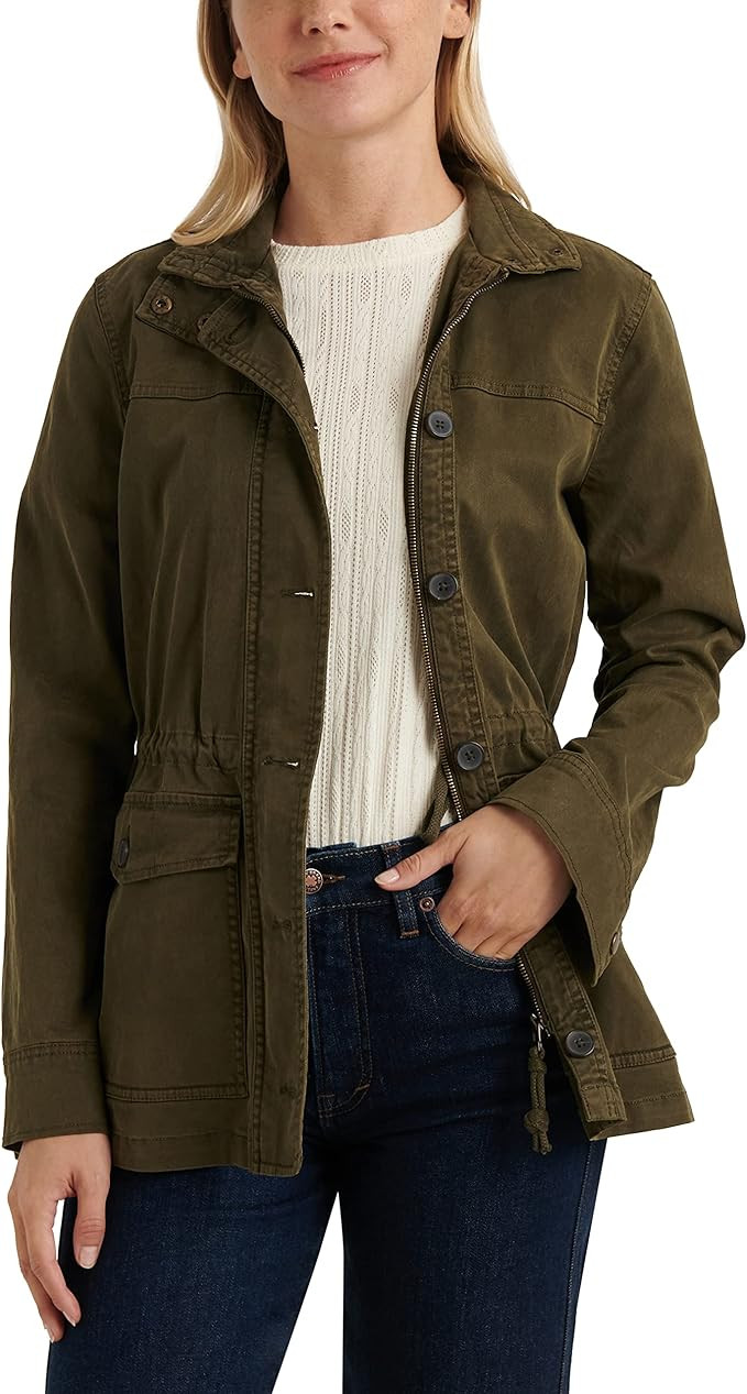 Lucky Brand Women's Long Sleeve Button Up Two Pocket Utility Jacket | Amazon (US)