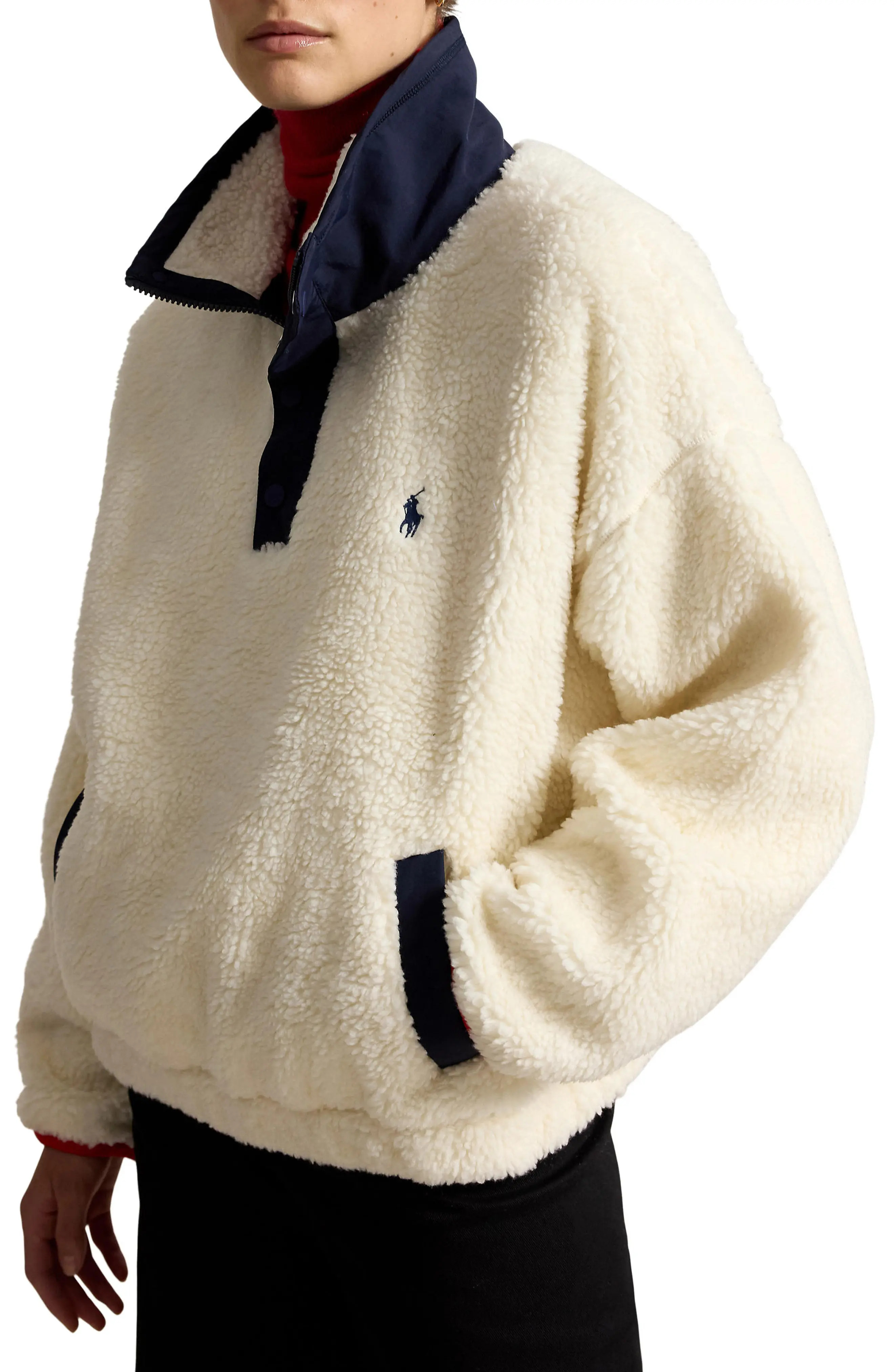 Polo Ralph Lauren Polo Bear High Pile Fleece Pullover (Women) | Nordstrom | Nordstrom