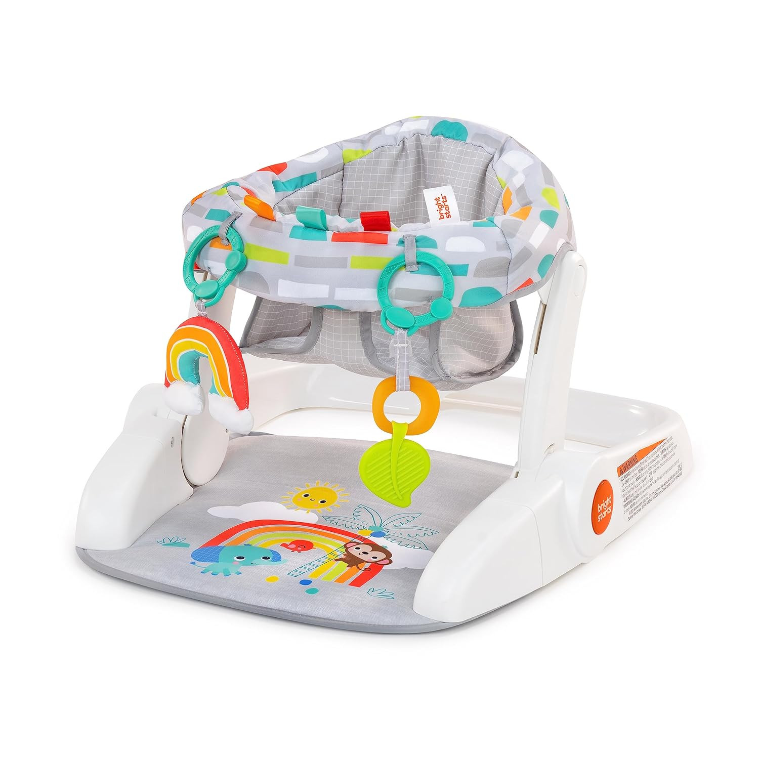 Bright Starts Learn-to-Sit Baby Floor Seat, 2-Positions Grow with Infant, Portable Baby Chair, Includes Sensory Toys, Unisex, 4-12 Months, Playful Paradise | Amazon (US)