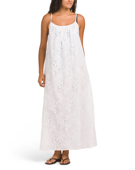 Made In Italy Strappy Open Back Eyelet Cover-up Dress | TJ Maxx