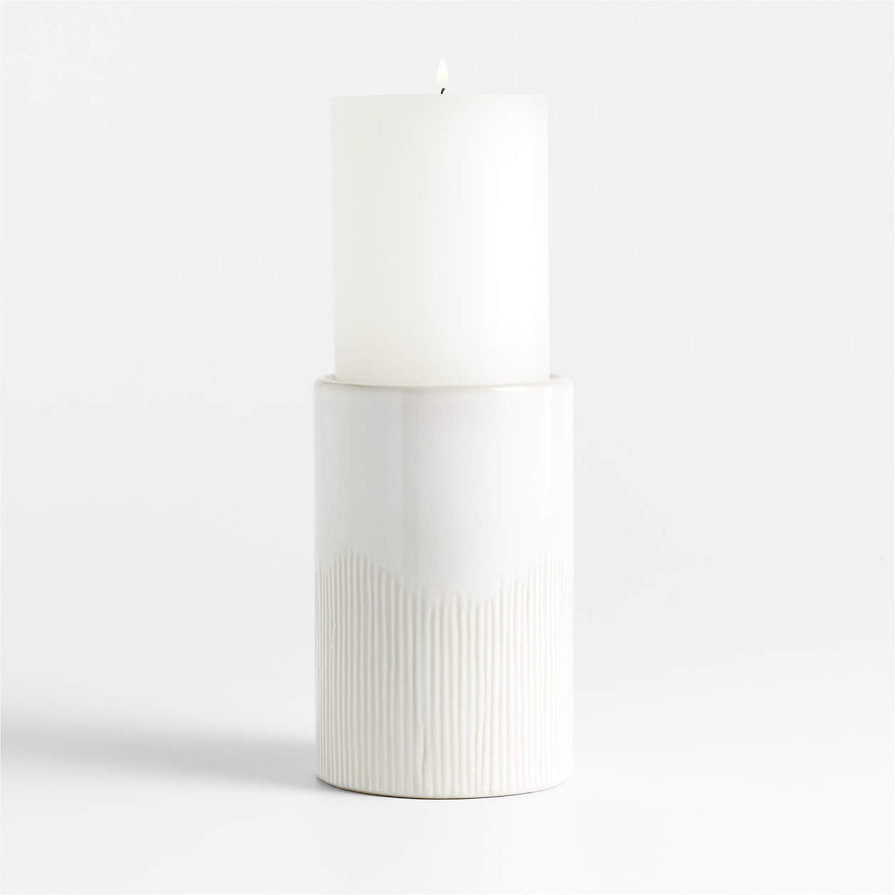 Dover White Ceramic Taper Candle Holder 5.5" + Reviews | Crate & Barrel | Crate & Barrel