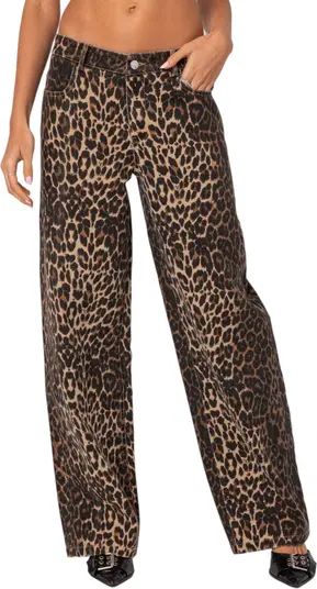 EDIKTED Print Straight Leg Jeans | Nordstrom | Nordstrom