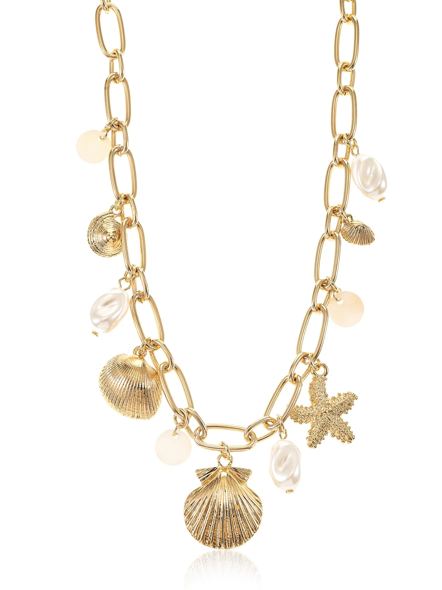 Time and Tru Goldtone Coastal Charm Necklace, 1 Piece | Walmart (US)