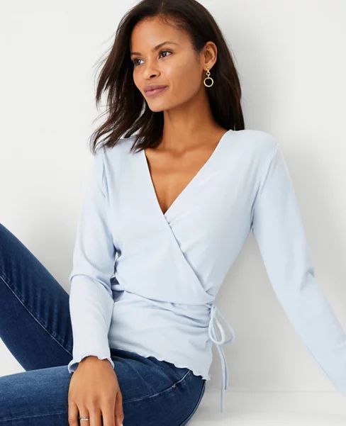 Ribbed Wrap Top $ 54.50       Rating: 5.0 stars           50% OFF! DISCOUNT APPLIE... | Ann Taylor (US)