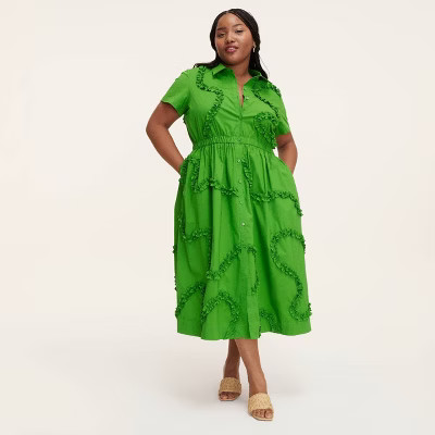 Women's Ribbon Short Sleeve Midi Shirtdress - kate spade new york x Target Green | Target