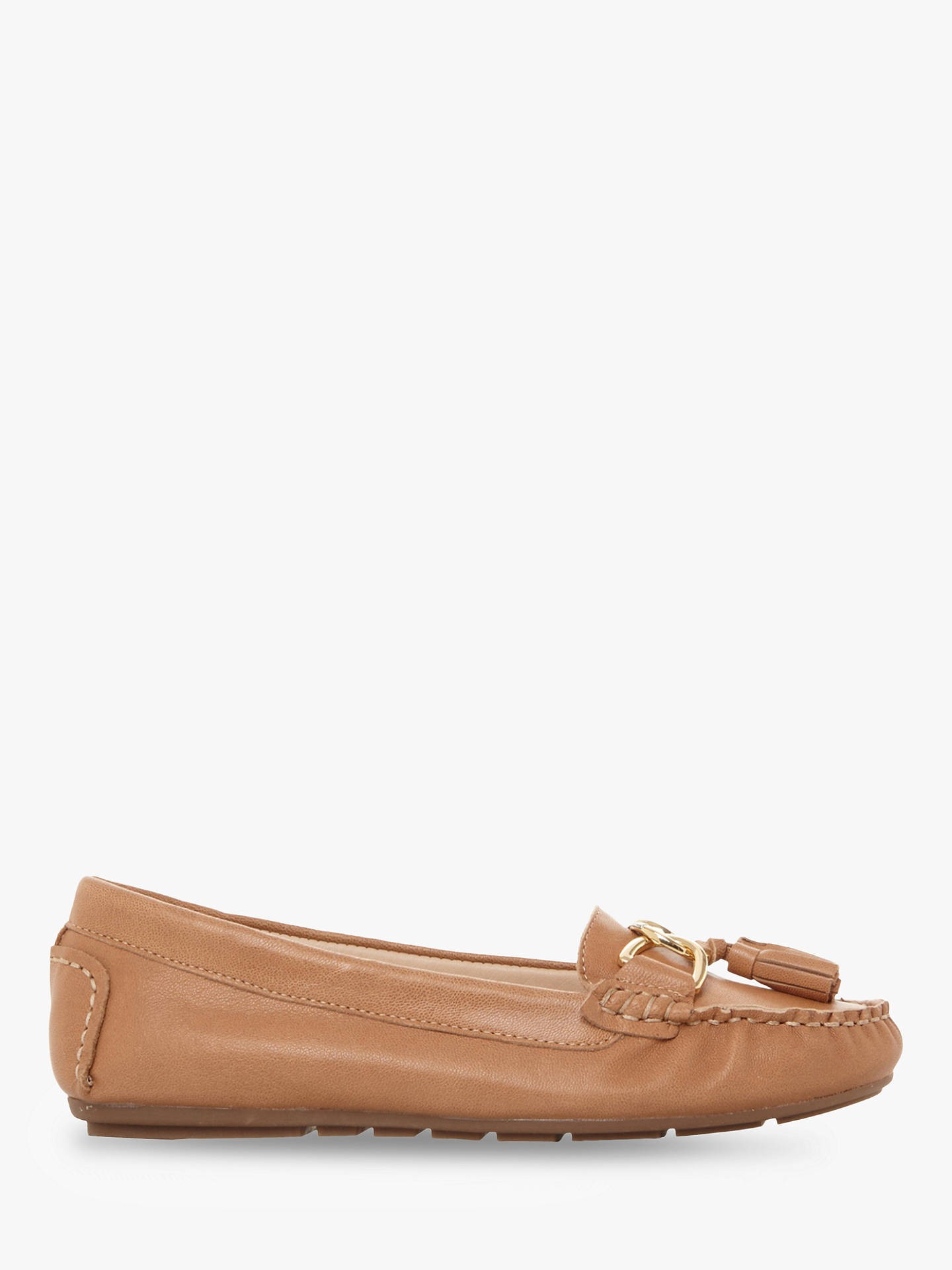 Dune Geena Tassel Moccasin Loafers, Tan Leather | John Lewis UK