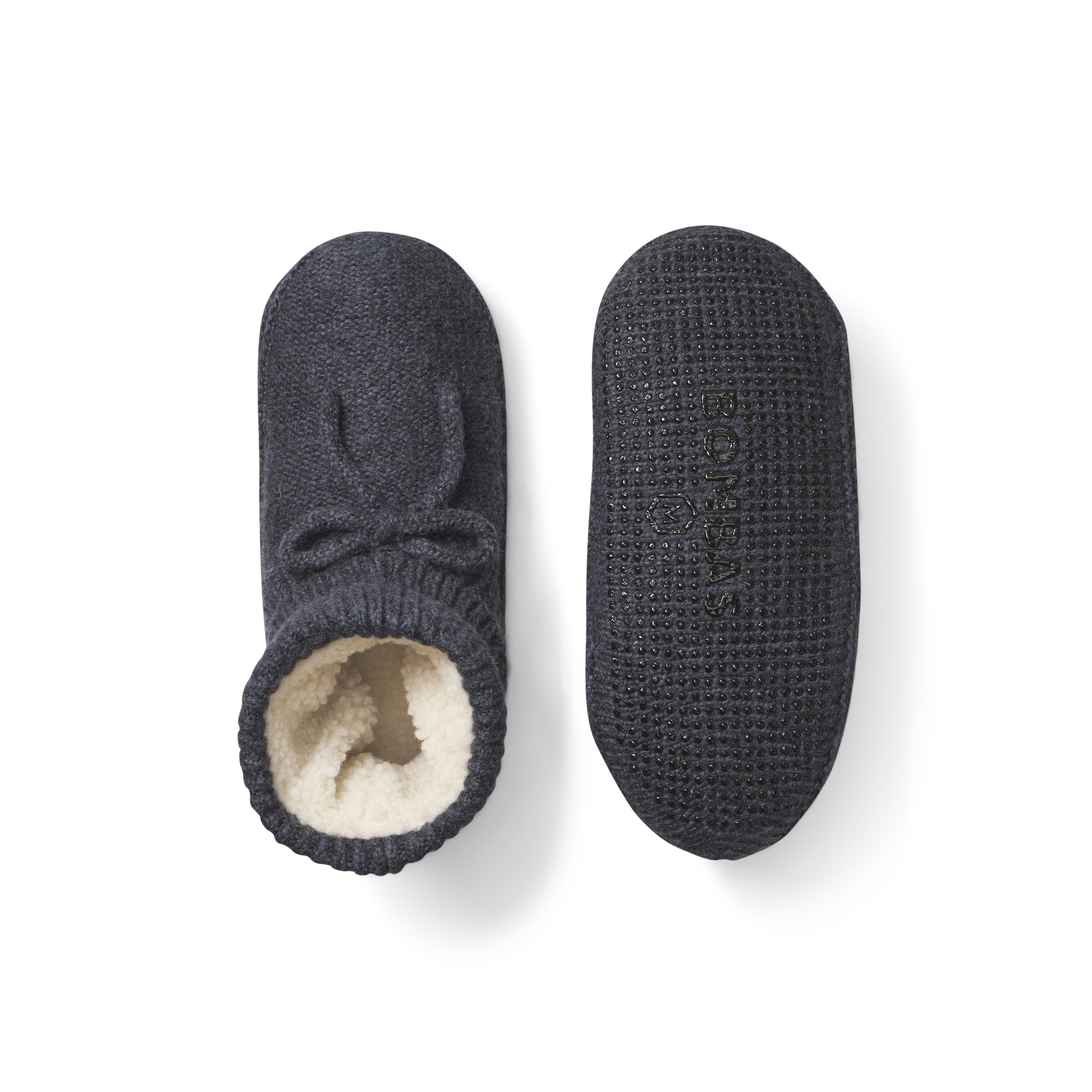 Women's Gripper Slipper Bootie - Sherpa-Lined - Dark Charcoal Marble Heather - Medium - Polyester - Bombas | Bombas