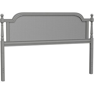 Hillsdale Furniture Melanie Wood and Cane King Headboard WO Frame French Gray | Cymax