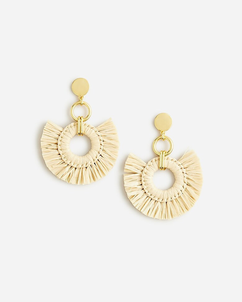 Raffia fan statement earrings | J. Crew US