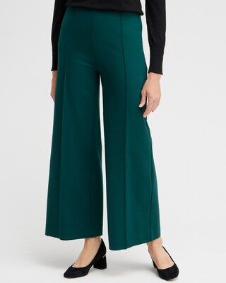 Ponte Pintuck Wide Leg Ankle Pants | Chico's