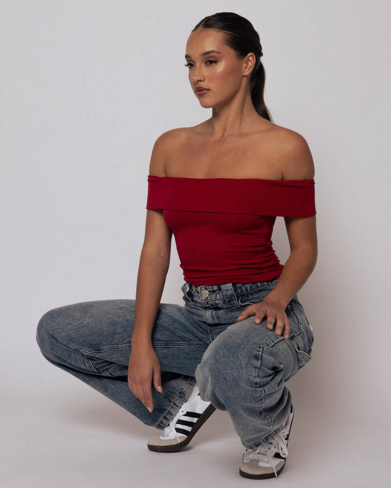 Basic Fine Rib Off Shoulder Top | City Beach (US)