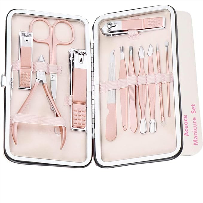 Manicure Set Professional, Ultra Sharp Sturdy Men Women Grooming kit, Stainless Steel Nail Clippe... | Amazon (US)