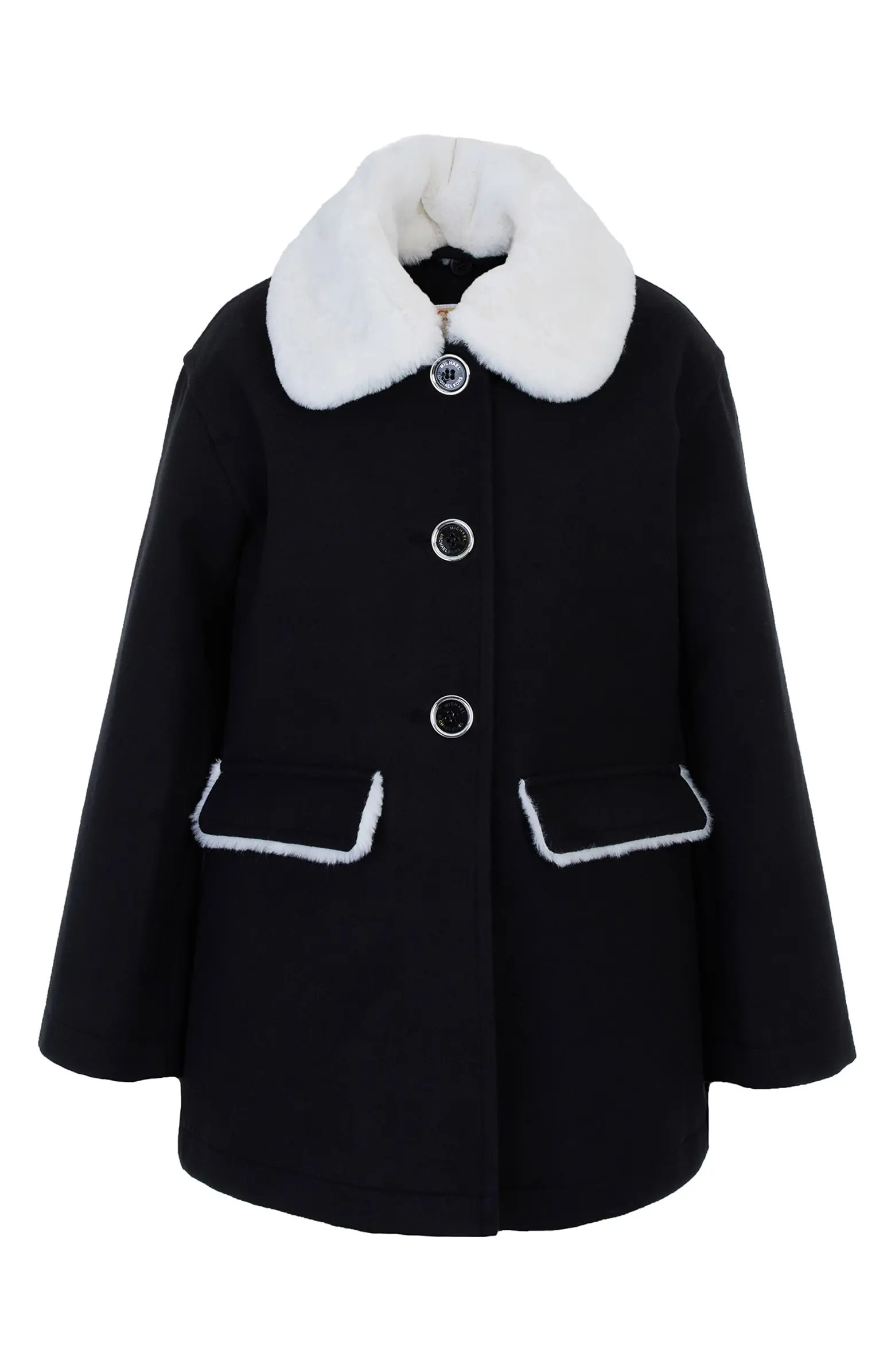 Kids' Faux Fur Collar Wool Coat | Nordstrom Rack