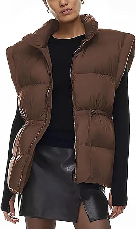 Women's Winter Puffer Vest Lightweight Stand Collar Sleeveless Puffy Down Padded Jacket Outerwear... | Amazon (US)