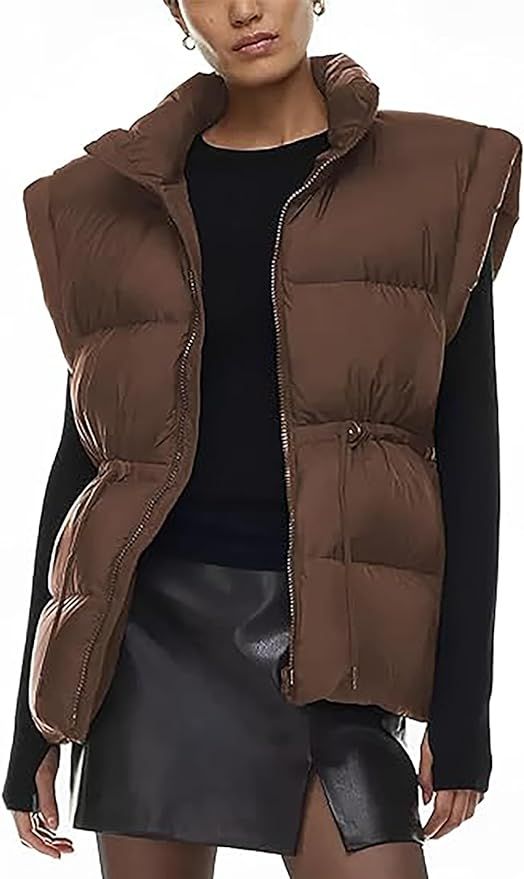 Women's Winter Puffer Vest Lightweight Stand Collar Sleeveless Puffy Down Padded Jacket Outerwear... | Amazon (US)