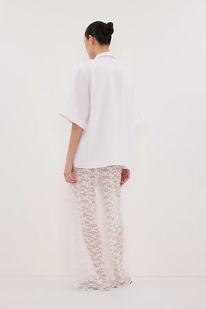 NALA WHITE LINEN RESORT SHIRT | DISSH