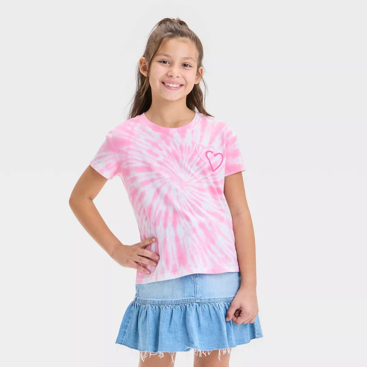 Girls' Short Sleeve Tie-Dye Graphic T-Shirt - Cat & Jack™ Pink XL: Cotton Blend, Recycled Polye... | Target