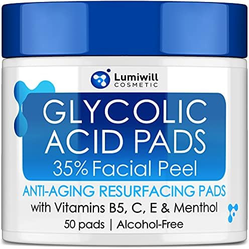 Glycolic Acid Pads 35% - Peel Pads with Natural Glycolic Acid, Vitamin B5, C, E - Works for Dark ... | Amazon (US)