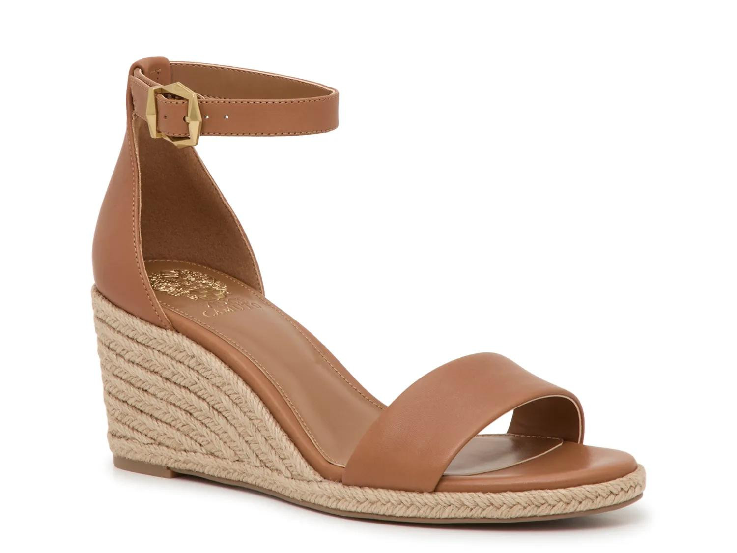 Vince Camuto Frilin Espadrille Wedge Sandal | Women's | Golden Walnut | Size 6.5 | Sandals | Ankle Strap | DSW