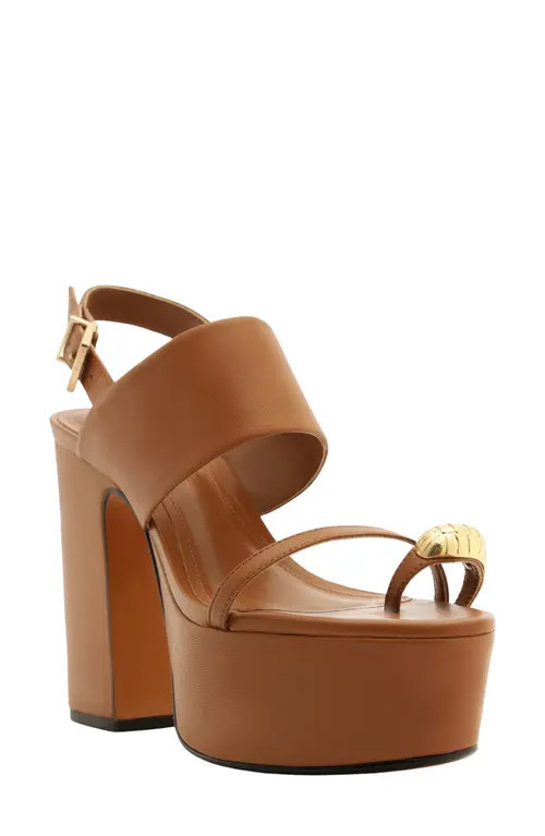 Schutz Mandy Slingback Platform Sandal in Miele at Nordstrom, Size 8 | Nordstrom