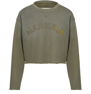 Logo vintage cotton cropped sweatshirt - MAISON MARGIELA | 24S (APAC/EU)