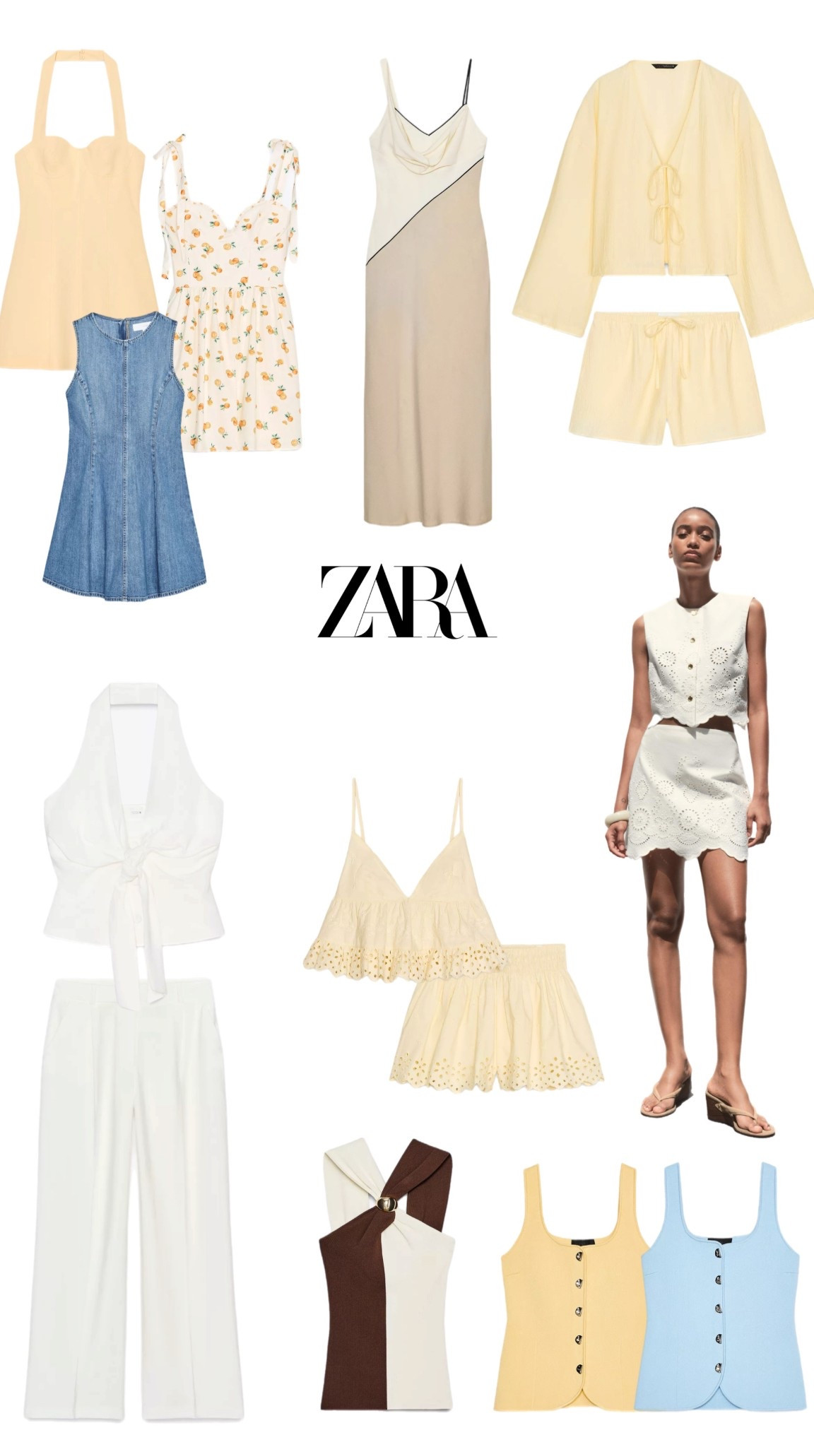 ZARA NEW IN 🌾🐚

Holiday yellow denim set co-ord two piece summer spring fashion 