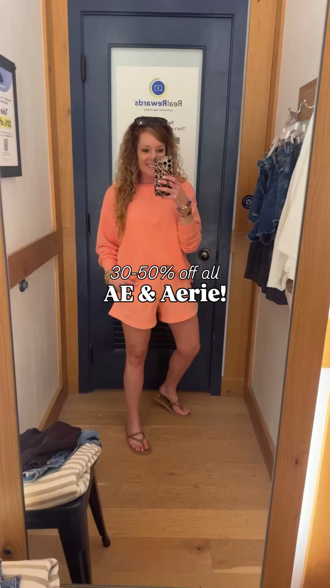 30-50% off all American Eagle & Arrie sale!!

Peach sweatshirt- small
Peach shorts- small
White top- small
Brown shorts- small
Striped sweatshirt- small
Green tank top-small
Charcoal tank top- medium 
Denim shorts- size 6
Graphic Tee- small
Sanuk sandals- size 8, tts

@Aerie @ae #aerie #aexme over 40 style, comfy outfit, travel outfit, matching set, summer outfit 2026, spring outfit 2026, vacation outfits beach 

#LTKootd #LTKSeasonal #LTKOver40