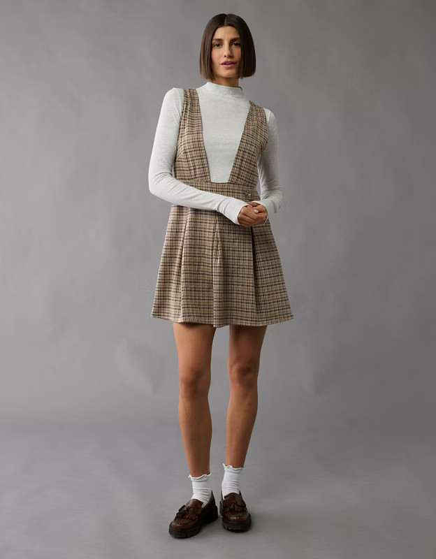 AE It Knit Pinafore Mini Dress | American Eagle Outfitters (US & CA)