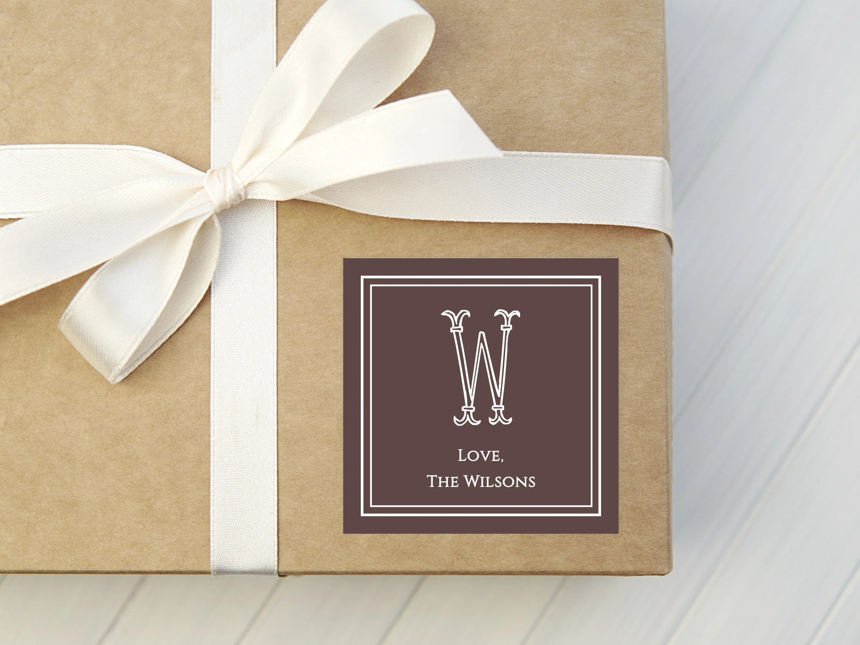 Custom Color Personalized Square Sticker, Monogramed Sticker, Custom Sticker, Gift Enclosure, Gift Tag, To From Sticker, Gift Wrapping | Etsy (Global)