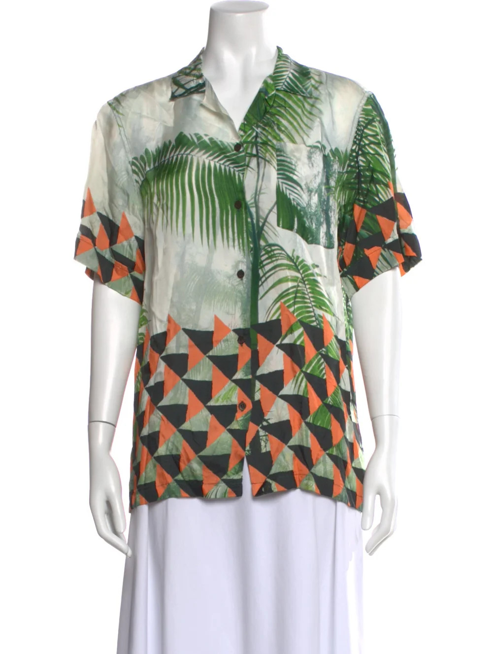 Patterned Short Sleeve Blouse | The RealReal