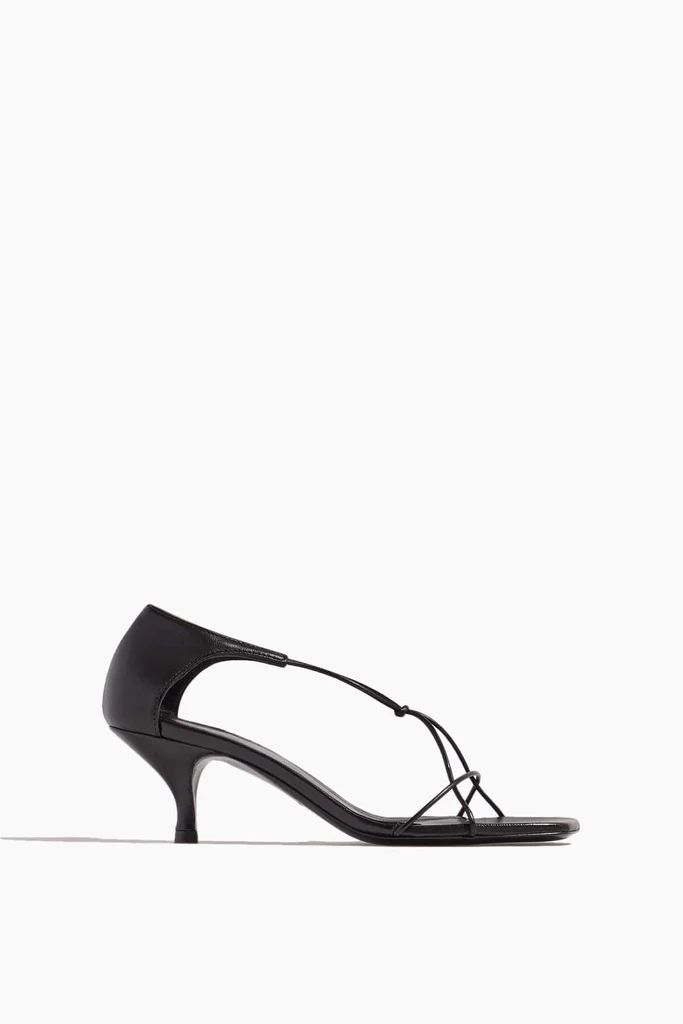 The Leather Knot Sandal in Black | Hampden Clothing