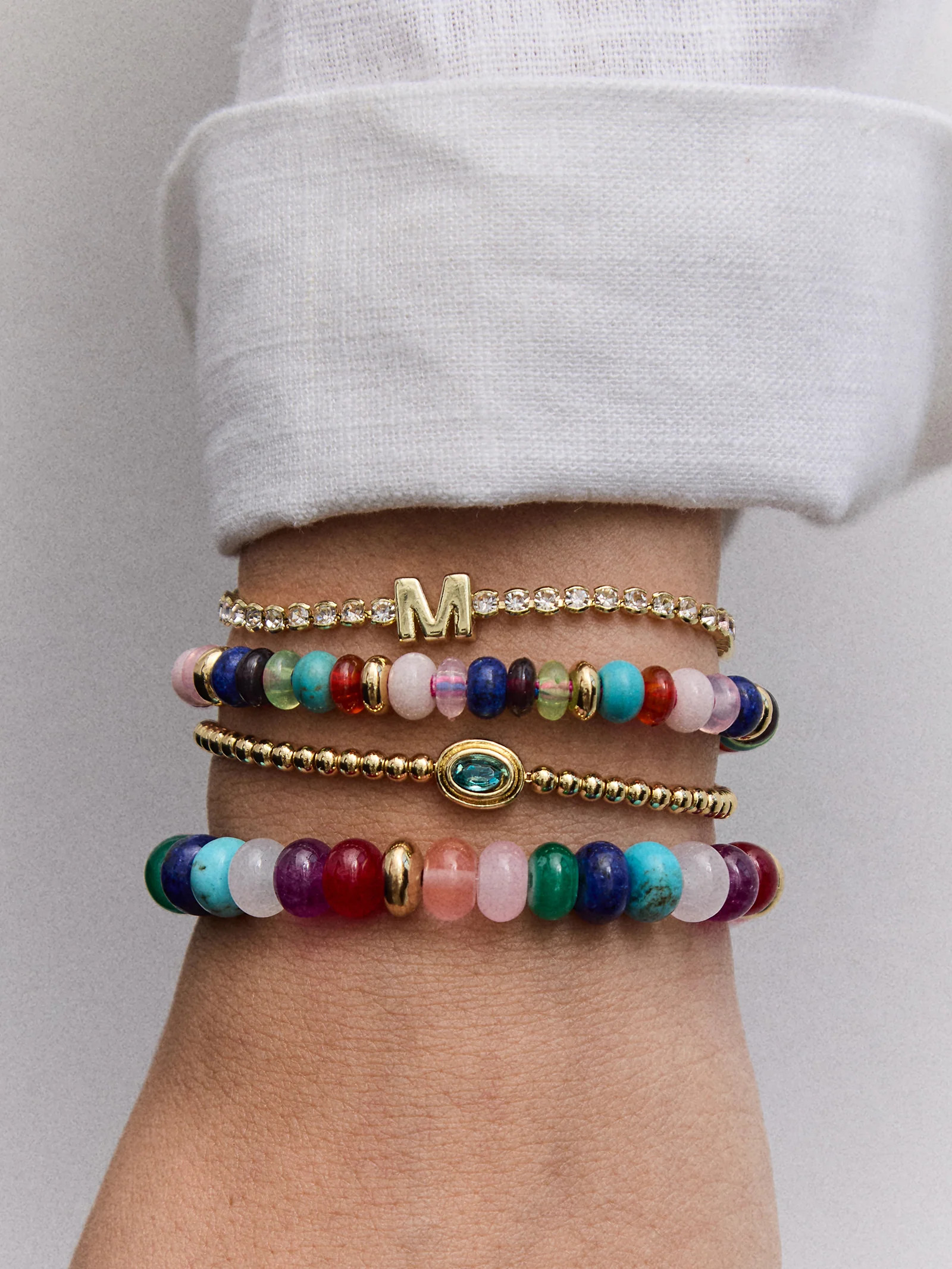 Kennedy Semi-Precious Bracelet - Dark Multi | BaubleBar