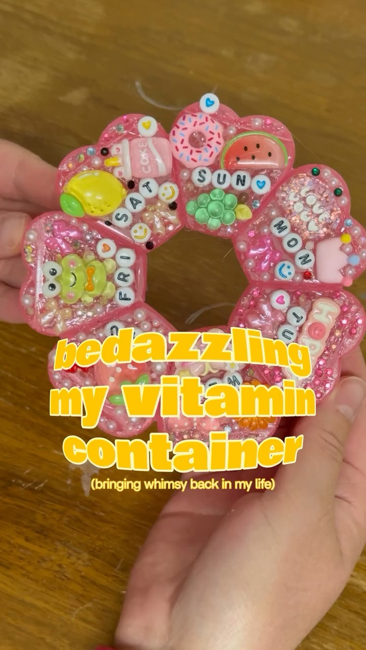 bedazzling my vitamin container because why not 😏

#whimsy #diy #pinterestinspired #diys #bedazzled