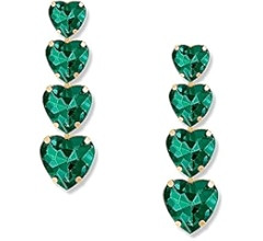Crystal Heart Earrings Dangle Rhinestone Heart Earrings Love Heart Drop Earrings For Women Valent... | Amazon (US)