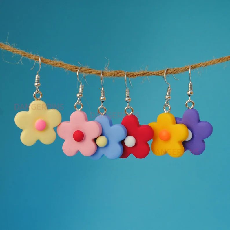Simple Candy Flower earrings  - cute kawaii | Etsy (CAD)